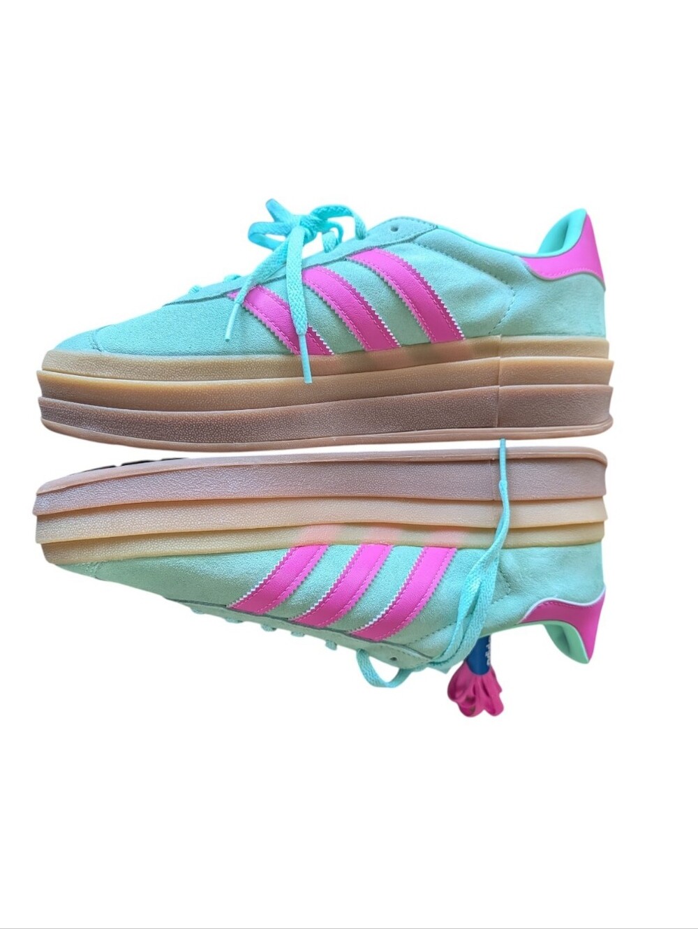 adidas Originals Gazelle Bold platform sneakers pulse mint screaming pink - Picture 7 of 13